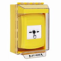 GLR281NT-EN STI Yellow Indoor/Outdoor Low Profile Surface Mount w/ Sound Key-to-Reset Push Button with No Text Label English