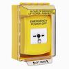 GLR281PO-EN STI Yellow Indoor/Outdoor Low Profile Surface Mount w/ Sound Key-to-Reset Push Button with EMERGENCY POWER OFF Label English