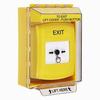 GLR281XT-EN STI Yellow Indoor/Outdoor Low Profile Surface Mount w/ Sound Key-to-Reset Push Button with EXIT Label English