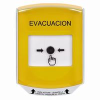 GLR2A1EV-ES STI Yellow Indoor Only Shield w/ Sound Key-to-Reset Push Button with EVACUATION Label Spanish