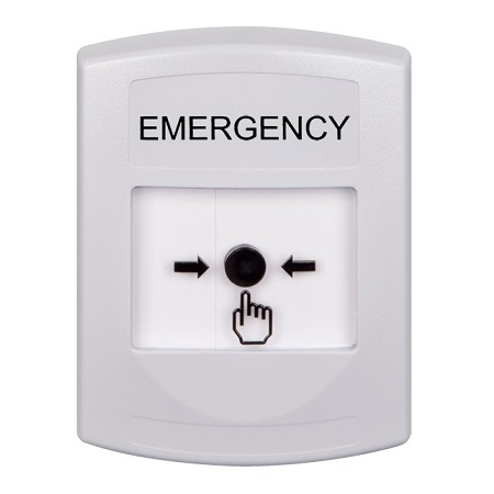 GLR301EM-EN STI White Indoor Only No Cover Key-to-Reset Push Button with EMERGENCY Label English
