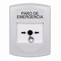 GLR301ES-ES STI White Indoor Only No Cover Key-to-Reset Push Button with EMERGENCY STOP Label Spanish