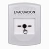 GLR301EV-ES STI White Indoor Only No Cover Key-to-Reset Push Button with EVACUATION Label Spanish