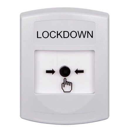 GLR301LD-EN STI White Indoor Only No Cover Key-to-Reset Push Button with LOCKDOWN Label English