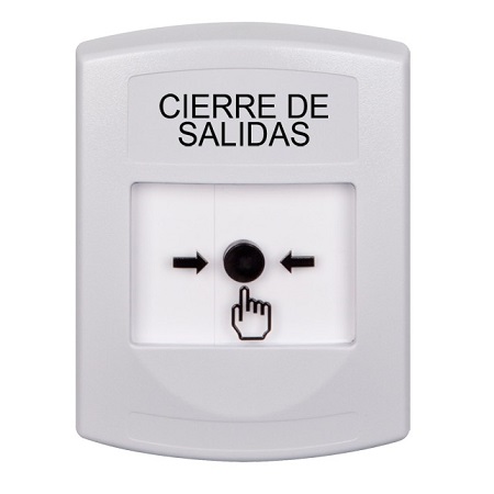 GLR301LD-ES STI White Indoor Only No Cover Key-to-Reset Push Button with LOCKDOWN Label Spanish
