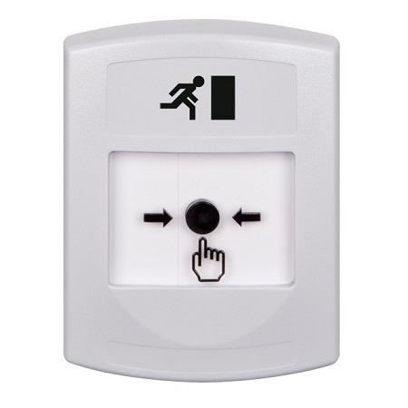GLR301RM-EN STI White Indoor Only No Cover Key-to-Reset Push Button with Running Man Icon English