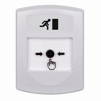 GLR301RM-EN STI White Indoor Only No Cover Key-to-Reset Push Button with Running Man Icon English