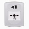 GLR301RM-ES STI White Indoor Only No Cover Key-to-Reset Push Button with Running Man Icon Spanish
