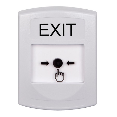 GLR301XT-EN STI White Indoor Only No Cover Key-to-Reset Push Button with EXIT Label English