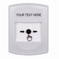 GLR301ZA-EN STI White Indoor Only No Cover Key-to-Reset Push Button with Non-Returnable Custom Text Label English