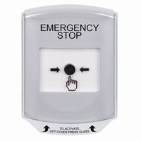 GLR321ES-EN STI White Indoor Only Shield Key-to-Reset Push Button with EMERGENCY STOP Label English