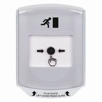 GLR321RM-EN STI White Indoor Only Shield Key-to-Reset Push Button with Running Man Icon English