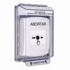 GLR331AB-ES STI White Indoor/Outdoor Low Profile Flush Mount Key-to-Reset Push Button with ABORT Label Spanish