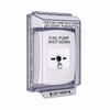 GLR331PS-EN STI White Indoor/Outdoor Low Profile Flush Mount Key-to-Reset Push Button with FUEL PUMP SHUT-DOWN Label English
