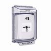 GLR331RM-EN STI White Indoor/Outdoor Low Profile Flush Mount Key-to-Reset Push Button with Running Man Icon English