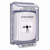 GLR341EV-EN STI White Indoor/Outdoor Low Profile Flush Mount w/ Sound Key-to-Reset Push Button with EVACUATION Label English