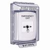 GLR341EX-EN STI White Indoor/Outdoor Low Profile Flush Mount w/ Sound Key-to-Reset Push Button with EMERGENCY EXIT Label English