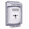 GLR341PO-EN STI White Indoor/Outdoor Low Profile Flush Mount w/ Sound Key-to-Reset Push Button with EMERGENCY POWER OFF Label English