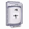 GLR341RM-EN STI White Indoor/Outdoor Low Profile Flush Mount w/ Sound Key-to-Reset Push Button with Running Man Icon English
