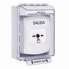 GLR371XT-ES STI White Indoor/Outdoor Low Profile Surface Mount Key-to-Reset Push Button with EXIT Label Spanish