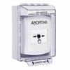 GLR381AB-ES STI White Indoor/Outdoor Low Profile Surface Mount w/ Sound Key-to-Reset Push Button with ABORT Label Spanish