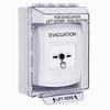 GLR381EV-EN STI White Indoor/Outdoor Low Profile Surface Mount w/ Sound Key-to-Reset Push Button with EVACUATION Label English