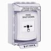 GLR381HV-EN STI White Indoor/Outdoor Low Profile Surface Mount w/ Sound Key-to-Reset Push Button with HVAC SHUT-DOWN Label English