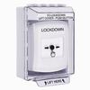 GLR381LD-EN STI White Indoor/Outdoor Low Profile Surface Mount w/ Sound Key-to-Reset Push Button with LOCKDOWN Label English