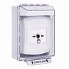 GLR381NT-ES STI White Indoor/Outdoor Low Profile Surface Mount w/ Sound Key-to-Reset Push Button with No Text Label Spanish