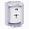 GLR381RM-EN STI White Indoor/Outdoor Low Profile Surface Mount w/ Sound Key-to-Reset Push Button with Running Man Icon English