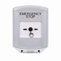 GLR3A1ES-EN STI White Indoor Only Shield w/ Sound Key-to-Reset Push Button with EMERGENCY STOP Label English