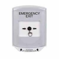 GLR3A1EX-EN STI White Indoor Only Shield w/ Sound Key-to-Reset Push Button with EMERGENCY EXIT Label English
