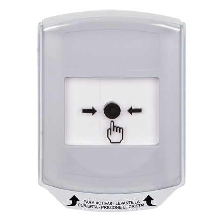 GLR3A1NT-ES STI White Indoor Only Shield w/ Sound Key-to-Reset Push Button with No Text Label Spanish