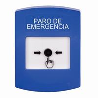GLR401ES-ES STI Blue Indoor Only No Cover Key-to-Reset Push Button with EMERGENCY STOP Label Spanish