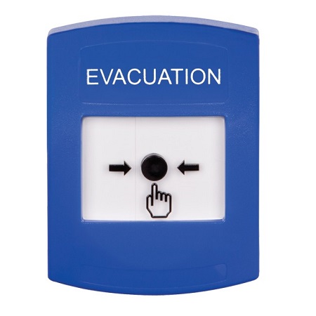 GLR401EV-EN STI Blue Indoor Only No Cover Key-to-Reset Push Button with EVACUATION Label English