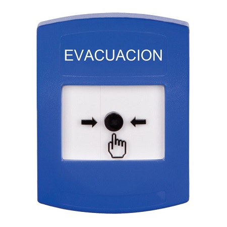 GLR401EV-ES STI Blue Indoor Only No Cover Key-to-Reset Push Button with EVACUATION Label Spanish