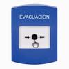 GLR401EV-ES STI Blue Indoor Only No Cover Key-to-Reset Push Button with EVACUATION Label Spanish
