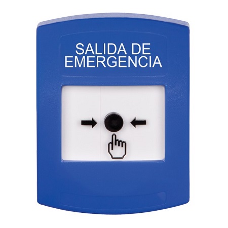 GLR401EX-ES STI Blue Indoor Only No Cover Key-to-Reset Push Button with EMERGENCY EXIT Label Spanish