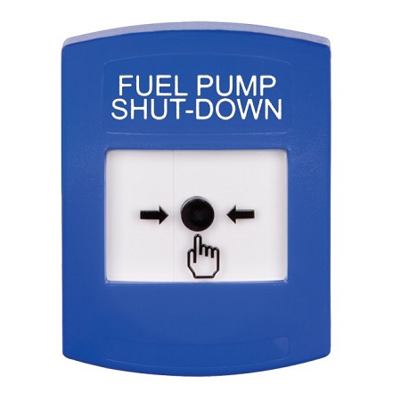 GLR401PS-EN STI Blue Indoor Only No Cover Key-to-Reset Push Button with FUEL PUMP SHUT-DOWN Label English