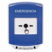 GLR421EM-ES STI Blue Indoor Only Shield Key-to-Reset Push Button with EMERGENCY Label Spanish