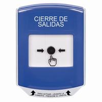 GLR421LD-ES STI Blue Indoor Only Shield Key-to-Reset Push Button with LOCKDOWN Label Spanish