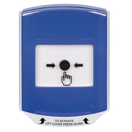GLR421NT-EN STI Blue Indoor Only Shield Key-to-Reset Push Button with No Text Label English