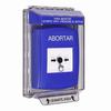 GLR431AB-ES STI Blue Indoor/Outdoor Low Profile Flush Mount Key-to-Reset Push Button with ABORT Label Spanish