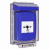GLR431NT-EN STI Blue Indoor/Outdoor Low Profile Flush Mount Key-to-Reset Push Button with No Text Label English