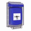GLR431NT-ES STI Blue Indoor/Outdoor Low Profile Flush Mount Key-to-Reset Push Button with No Text Label Spanish