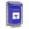 GLR441EV-EN STI Blue Indoor/Outdoor Low Profile Flush Mount w/ Sound Key-to-Reset Push Button with EVACUATION Label English