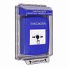 GLR441EV-ES STI Blue Indoor/Outdoor Low Profile Flush Mount w/ Sound Key-to-Reset Push Button with EVACUATION Label Spanish