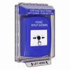 GLR441HV-EN STI Blue Indoor/Outdoor Low Profile Flush Mount w/ Sound Key-to-Reset Push Button with HVAC SHUT-DOWN Label English