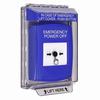 GLR441PO-EN STI Blue Indoor/Outdoor Low Profile Flush Mount w/ Sound Key-to-Reset Push Button with EMERGENCY POWER OFF Label English