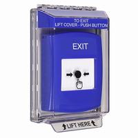 GLR441XT-EN STI Blue Indoor/Outdoor Low Profile Flush Mount w/ Sound Key-to-Reset Push Button with EXIT Label English